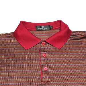 Bugatchi Uomo Men's Size - L Red Rainbow Short Sleeve Golf Polo